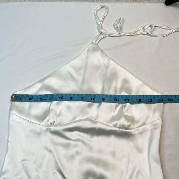 Club L London Grandeur White Halter Satin Maxi Dress Tie-neck Bridal  US size 6 - Picture 6 of 14